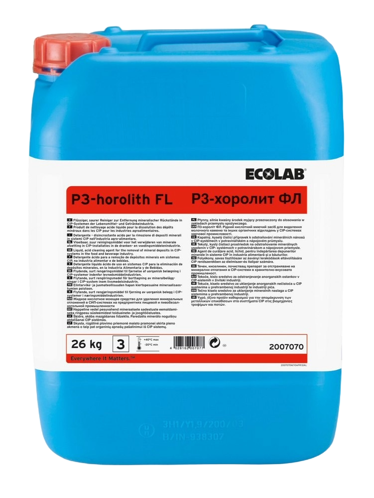 P3-Horolith FL - Tečno, kiselo sredstvo za odstranjivanje mineralnih naslaga za CIP-sisteme  u prehrambenoj industriji